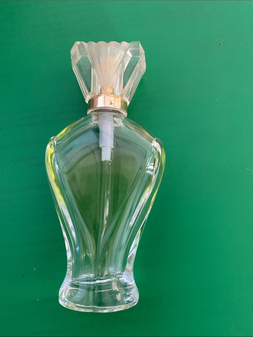 VintageGlass Perfume Bottle with Faceted Cap - Clear Vintage EMERAUDE By Coty